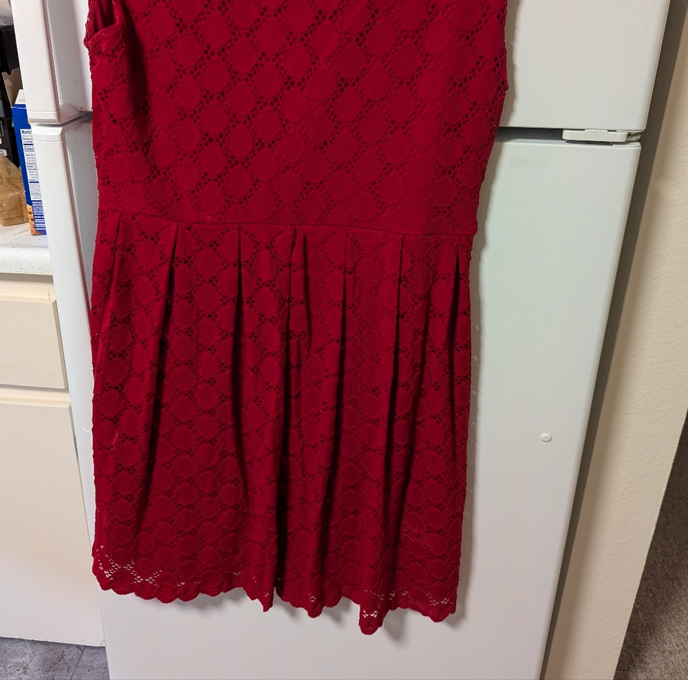 Studio Vibrant Red Lace Dress